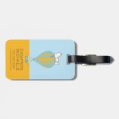 Erdnüsse | Snoopy & Woodstock Heißluftballon Gepäckanhänger (Rückseite horizontal)