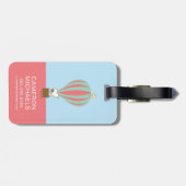 Erdnüsse | Snoopy & Woodstock Heißluftballon Gepäckanhänger (Rückseite horizontal)