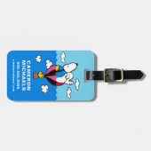Erdnüsse | Snoopy & Woodstock Heißluftballon Gepäckanhänger (Vorderseite horizontal)