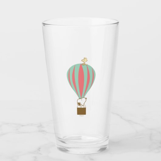 Erdnüsse | Snoopy & Woodstock Heißluftballon Glas (Vorderseite)