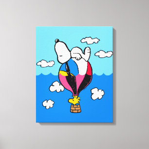 Erdnüsse   Snoopy & Woodstock Heißluftballon Leinwanddruck
