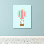 Erdnüsse | Snoopy & Woodstock Heißluftballon Leinwanddruck (Insitu (Holzboden))