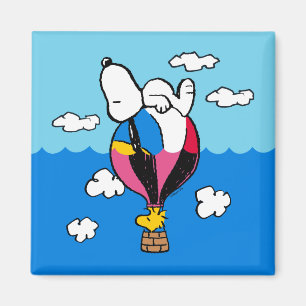 Erdnüsse   Snoopy & Woodstock Heißluftballon Magnet
