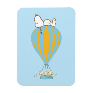 Erdnüsse   Snoopy & Woodstock Heißluftballon Magnet