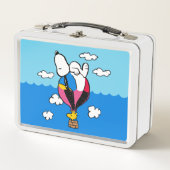Erdnüsse | Snoopy & Woodstock Heißluftballon Metall Brotdose (Vorderseite)