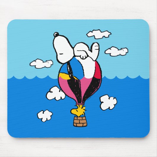 Erdnüsse | Snoopy & Woodstock Heißluftballon Mousepad (Vorne)