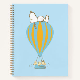 Erdnüsse   Snoopy & Woodstock Heißluftballon Notizblock