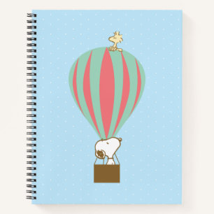 Erdnüsse   Snoopy & Woodstock Heißluftballon Notizblock