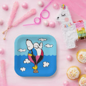 Erdnüsse | Snoopy & Woodstock Heißluftballon Pappteller (Party)
