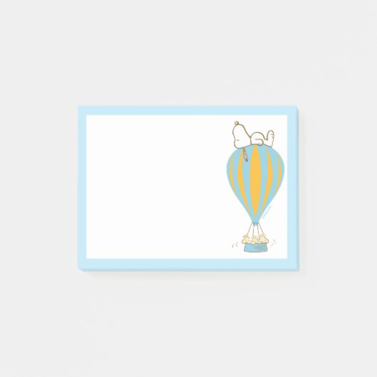 Erdnüsse | Snoopy & Woodstock Heißluftballon Post-it Klebezettel (Vorderseite)