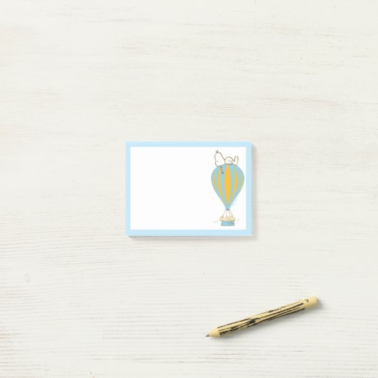 Erdnüsse | Snoopy & Woodstock Heißluftballon Post-it Klebezettel (Auf Schreibtisch)