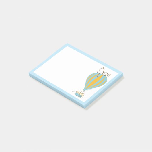 Erdnüsse | Snoopy & Woodstock Heißluftballon Post-it Klebezettel (angewinkelt)