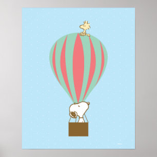 Erdnüsse   Snoopy & Woodstock Heißluftballon Poster