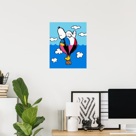 Erdnüsse | Snoopy & Woodstock Heißluftballon Poster (Heimbüro)
