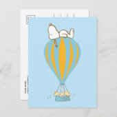 Erdnüsse | Snoopy & Woodstock Heißluftballon Postkarte (Vorne/Hinten)