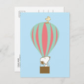Erdnüsse | Snoopy & Woodstock Heißluftballon Postkarte (Vorne/Hinten)