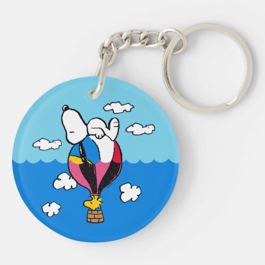 Erdnüsse | Snoopy & Woodstock Heißluftballon Schlüsselanhänger (Rückseite)