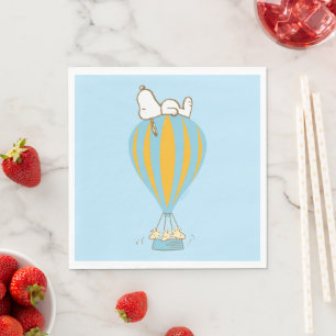 Erdnüsse   Snoopy & Woodstock Heißluftballon Serviette