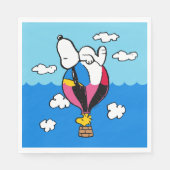 Erdnüsse | Snoopy & Woodstock Heißluftballon Serviette (Vorderseite)