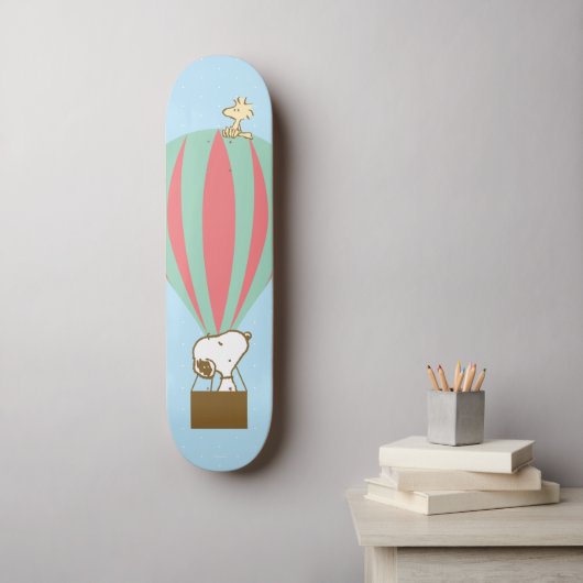 Erdnüsse | Snoopy & Woodstock Heißluftballon Skateboard (Wandkunst)