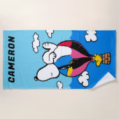 Erdnüsse | Snoopy & Woodstock Heißluftballon Strandtuch (Vorderseite)