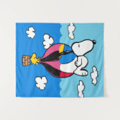 Erdnüsse | Snoopy & Woodstock Heißluftballon Wandteppich (Vorderseite (Horizontal))