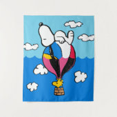 Erdnüsse | Snoopy & Woodstock Heißluftballon Wandteppich (Vorderseite)