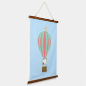 Erdnüsse | Snoopy & Woodstock Heißluftballon Wandteppich Mit Holzrahmen (Gewinkelt)