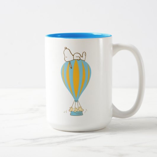 Erdnüsse | Snoopy & Woodstock Heißluftballon Zweifarbige Tasse (Rechts)
