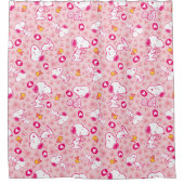 Erdnüsse | Snoopy & Woodstock Herzmuster Duschvorhang (Vorderseite)