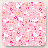 Erdnüsse | Snoopy & Woodstock Herzmuster Getränkeuntersetzer (Vorderseite)