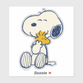 Erdnüsse | Snoopy & Woodstock Hug Aufkleber (Blatt)