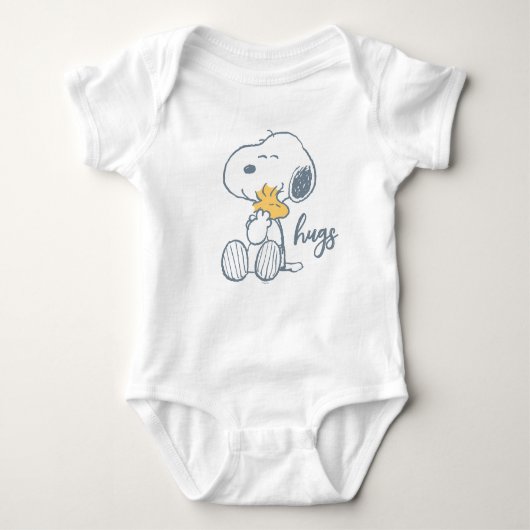 Erdnüsse | Snoopy & Woodstock Hug Baby Strampler (Vorderseite)