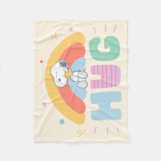 Erdnüsse | Snoopy & Woodstock Hug Fleecedecke (Vorderseite)