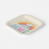 Erdnüsse | Snoopy & Woodstock Hug Pappteller (Gewinkelt)