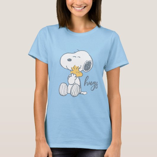 Erdnüsse | Snoopy & Woodstock Hug T-Shirt (Vorderseite)