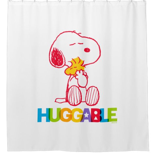 Erdnüsse | Snoopy & Woodstock Huggable Duschvorhang (Vorderseite)