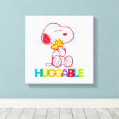 Erdnüsse | Snoopy & Woodstock Huggable Leinwanddruck (Insitu (Holzboden))