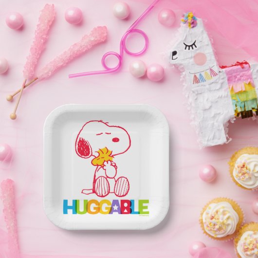 Erdnüsse | Snoopy & Woodstock Huggable Pappteller (Party)