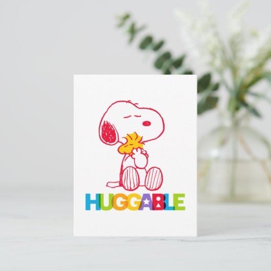 Erdnüsse | Snoopy & Woodstock Huggable Postkarte (Stehend Vorderseite)