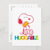 Erdnüsse | Snoopy & Woodstock Huggable Postkarte (Vorne/Hinten)