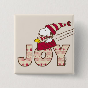 Erdnüsse   Snoopy & Woodstock Joy Sled Ride Button