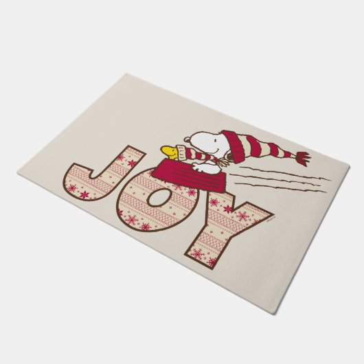 Erdnüsse | Snoopy & Woodstock Joy Sled Ride Fußmatte (Schrägansicht)