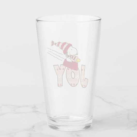 Erdnüsse | Snoopy & Woodstock Joy Sled Ride Glas (Rückseite)