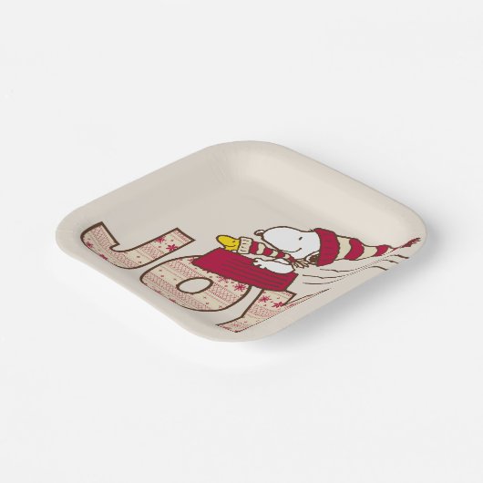 Erdnüsse | Snoopy & Woodstock Joy Sled Ride Pappteller (Gewinkelt)