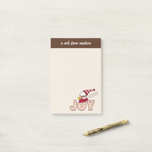 Erdnüsse | Snoopy & Woodstock Joy Sled Ride Post-it Klebezettel (Auf Schreibtisch)