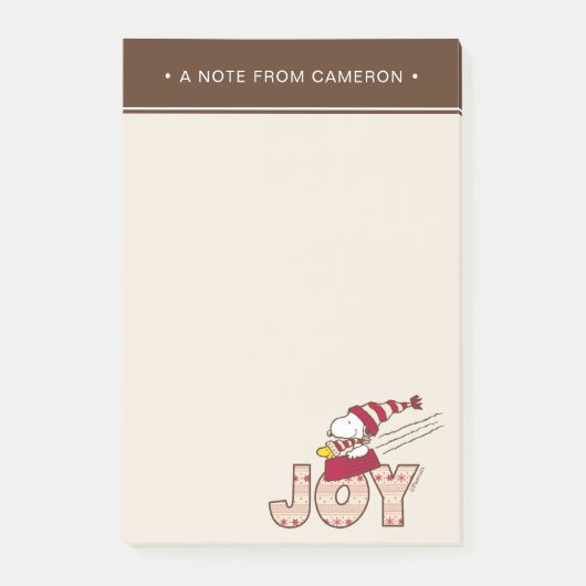 Erdnüsse | Snoopy & Woodstock Joy Sled Ride Post-it Klebezettel (Vorderseite)