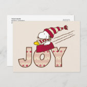 Erdnüsse | Snoopy & Woodstock Joy Sled Ride Postkarte (Vorne/Hinten)