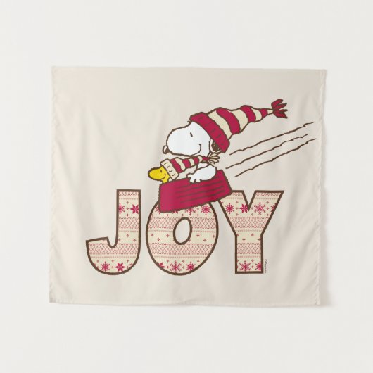 Erdnüsse | Snoopy & Woodstock Joy Sled Ride Wandteppich (Vorderseite (Horizontal))