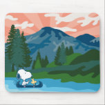 Erdnüsse | Snoopy & Woodstock Kanu Mousepad<br><div class="desc">Karo in diesem niedlichen Outdoor-Design mit Snoopy und Woodstock.</div>